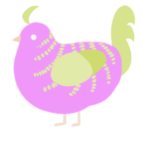 A lavender and lemon chicken with a half-bar pattern