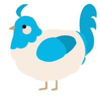 A cream and cerulean chicken with a head pattern