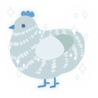 A gluppy chicken with a bar pattern
