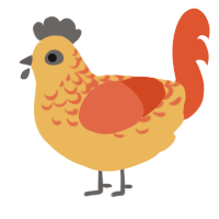 A honey and vermilion chicken with a half-lace pattern