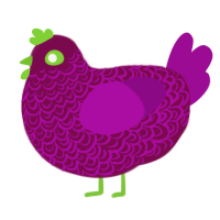 A wine and plum chicken with a double-lace pattern
