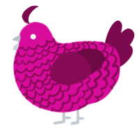 A fuchsia and wine chicken with a lace pattern