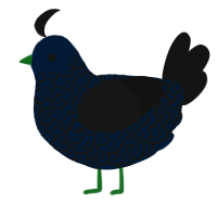 A tumblr and black chicken with a double-lace pattern