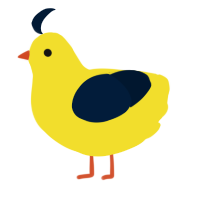 A yellow and tumblr chicken