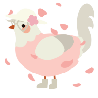 A rose and mist chicken with a head pattern