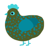 (unnamed), a olive and sea chicken with a speckle pattern