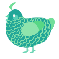 A turquoise and spring chicken with a lace pattern