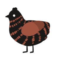 Party Pooper, a sable and russet chicken with a bar pattern