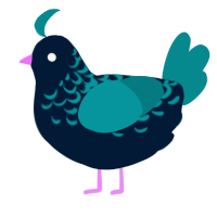 A tumblr and teal chicken with a half-lace pattern