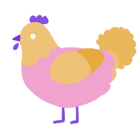 A pink and honey chicken with a head pattern