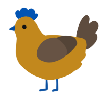 A ochre and bark chicken