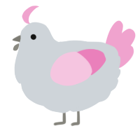 A mist and pink chicken