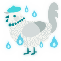 A white and silver chicken with a double-lace pattern