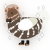 A bark and white chicken with a bar pattern