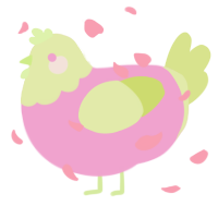 A pink and lemon chicken with a head pattern