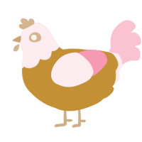 Nana Split, a gold and rose chicken with a head pattern