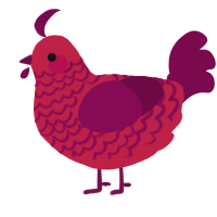 A crimson and wine chicken with a lace pattern