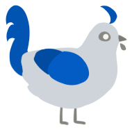 A mist and ultramarine chicken