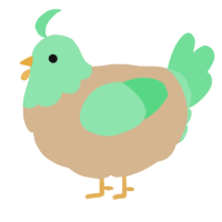 A beige and spring chicken with a head pattern
