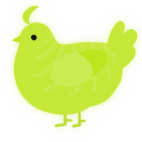 A lime chicken with a half-bar pattern