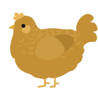 A gold chicken with a half-lace pattern