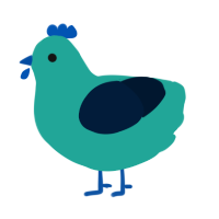 Dewdrop, a turquoise and tumblr chicken