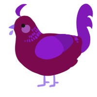A wine and violet chicken with a neck-band pattern