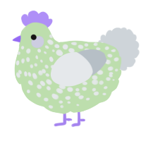 A gluppy and mist chicken with a speckle pattern