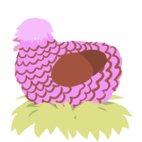 A lavender and russet chicken with a lace pattern