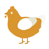 A orange and white chicken