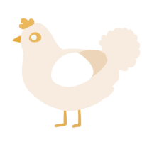A cream chicken