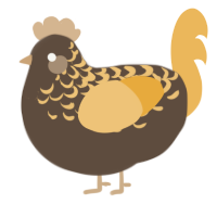 A bark and honey chicken with a half-lace pattern