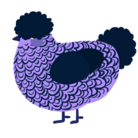 A lilac and tumblr chicken with a double-lace pattern
