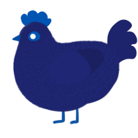 A navy chicken with a double-lace pattern