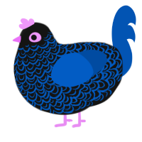 Glow Bracelets, a black and ultramarine chicken with a double-lace pattern