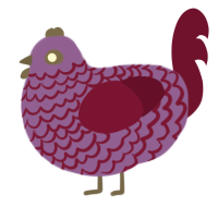 (unnamed), a blurple and maroon chicken with a lace pattern