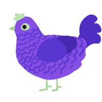 A blurple and indigo chicken with a lace pattern