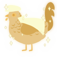 A beige and gold chicken with a half-lace pattern