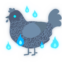 A grey and ash chicken with a double-lace pattern