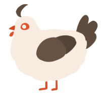 A cream and bark chicken