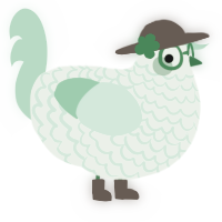 A gluppy and spring chicken with a lace pattern