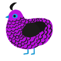 A amethyst and sable chicken with a lace pattern