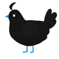 A black and sable chicken with a lace pattern