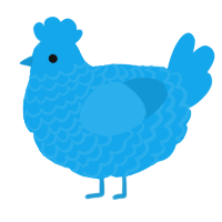 A sky chicken with a lace pattern