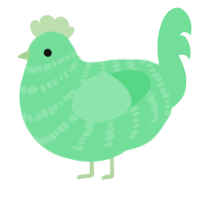 A spring chicken with a bar pattern