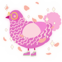A orchid and lavender chicken with a lace pattern