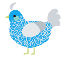 A sky and mist chicken with a double-lace pattern