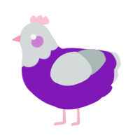 (unnamed), a violet and silver chicken with a head pattern