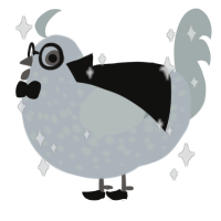 A mist and silver chicken with a speckle pattern