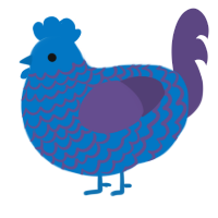 A sapphire and overcast chicken with a lace pattern